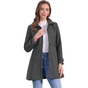 Allegra K Women's Winter Classic Outwear Overcoat with Pockets